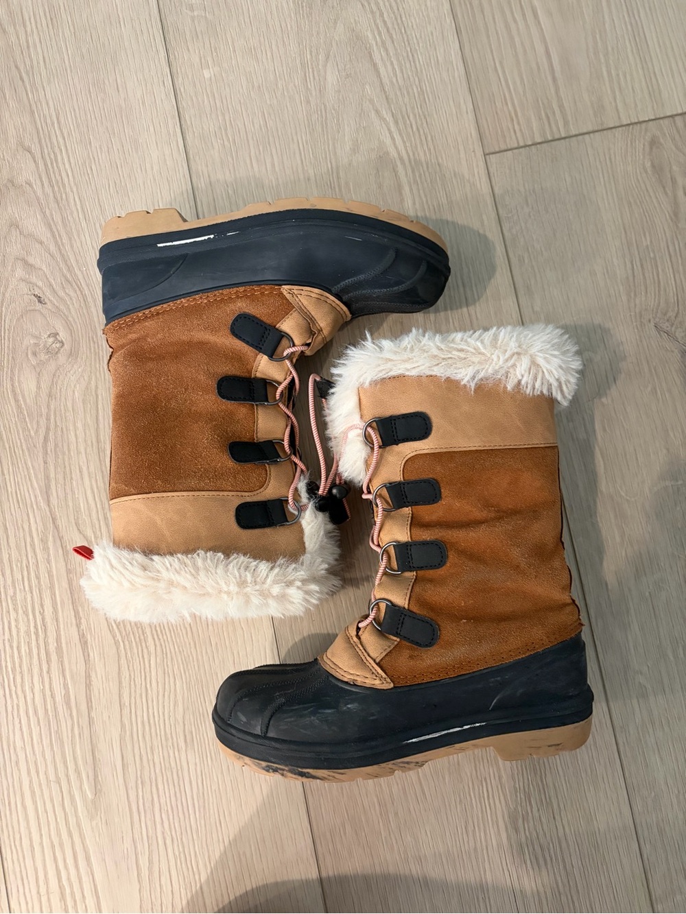 Kids Faux-Fur Winter Snow Boots in Brown